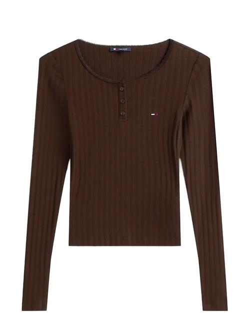 Tjw Slim Sh Irregular Rib Ls Tommy Jeans Brown