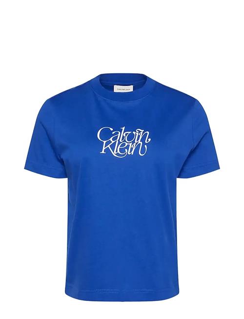 Ss Fitted Script Calvin Klein Te Calvin Klein Jeans Blue