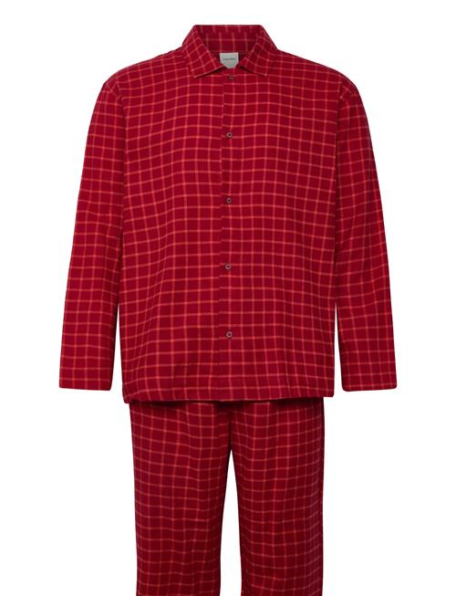 Ls Button Down Pant Set Calvin Klein Red