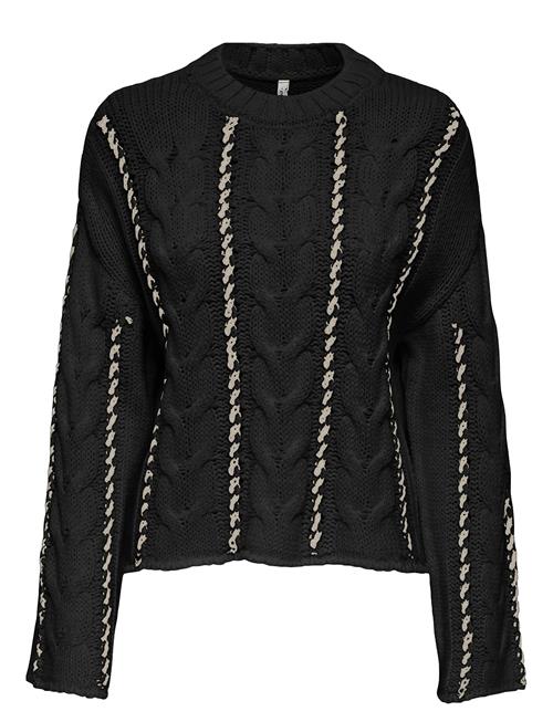 Cartessa Cabel Stitch Ls O-Neck Knt ONLY Carmakoma Black