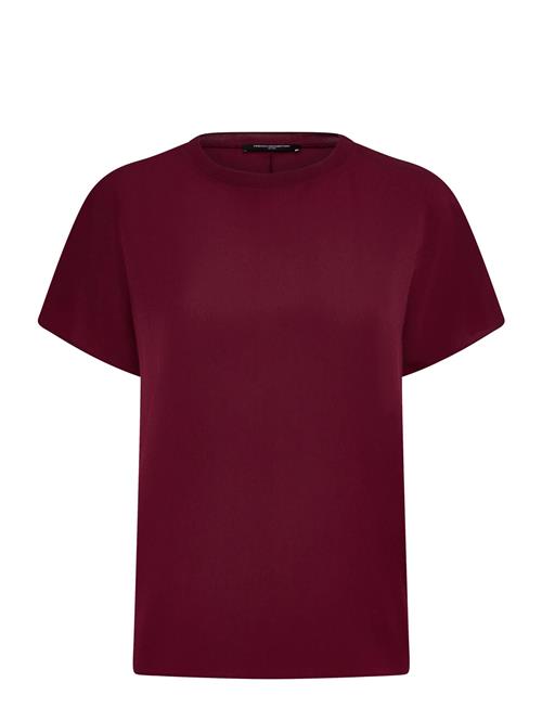 Crepe Light Crew Neck Top French Connection Burgundy