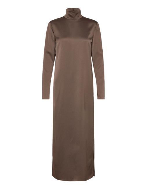 Turtleneck Satin Dress Filippa K Brown