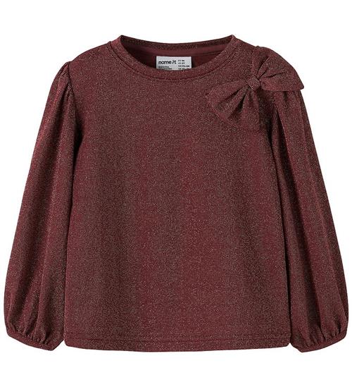 Name It Bluse - NmfRoisin - Burgundy m. Glimmer
