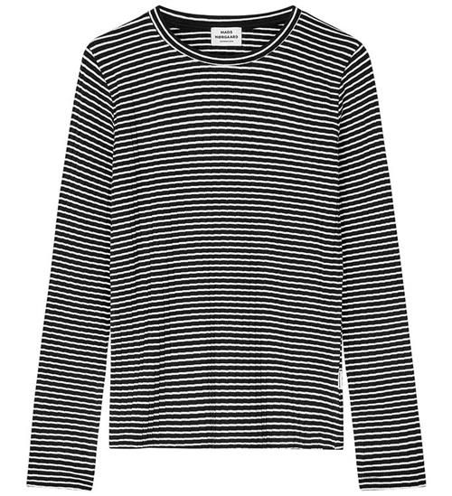Mads Nørgaard Bluse - Rib - Talika - Black/Vanilla Ice