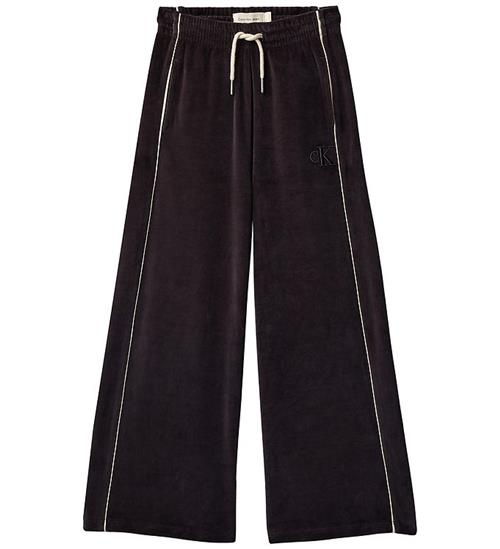 Calvin Klein Bukser - Wide - Velour - Black