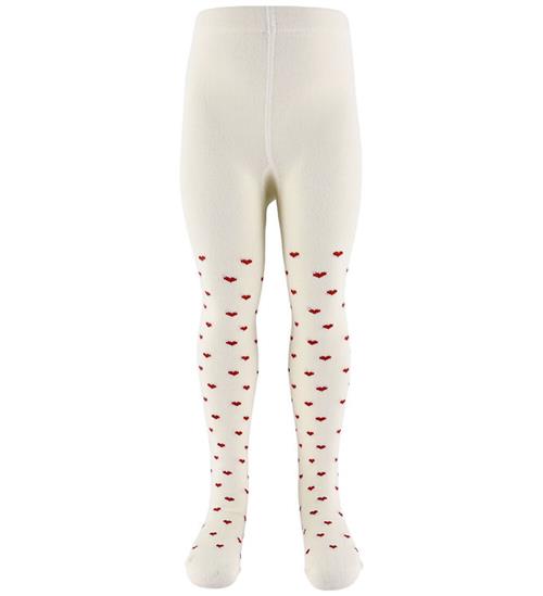 Lil Atelier Strømpebukser - NbfReba - Turtledove/Red Hearts