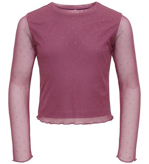 Kids Only Bluse - KogJada - Mesh - Rose Wine/Dtm Rhinestones