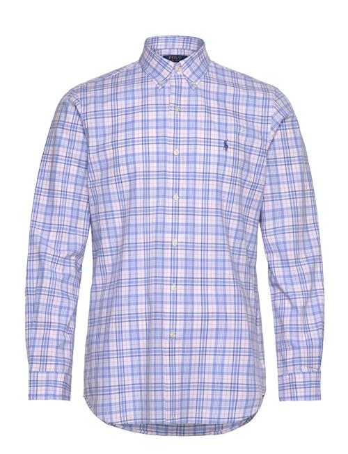 Custom Fit Checked Stretch Poplin Shirt Polo Ralph Lauren Blue