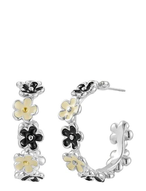 Calista Hoop Ivory/Black/Silver Bud To Rose Silver