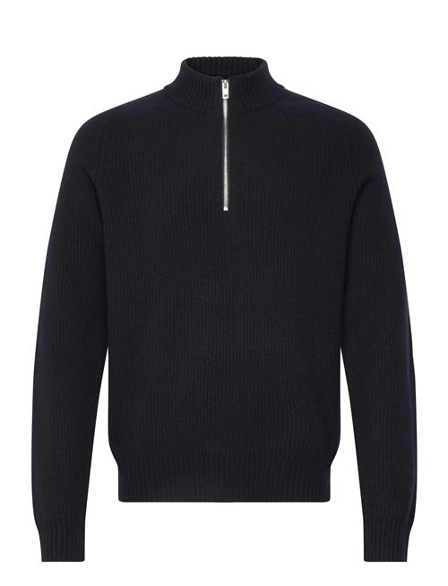 Ribbed Wool Half Zip Sweater Filippa K Navy