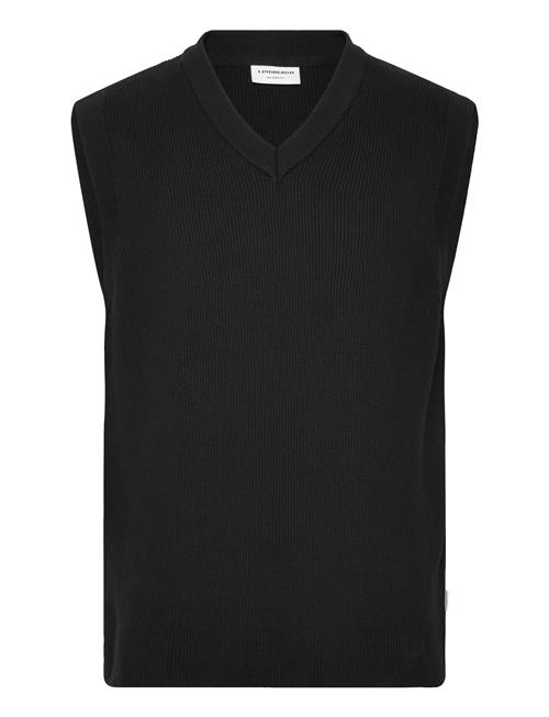 Rib Knitted V-Neck Slipover Lindbergh Black
