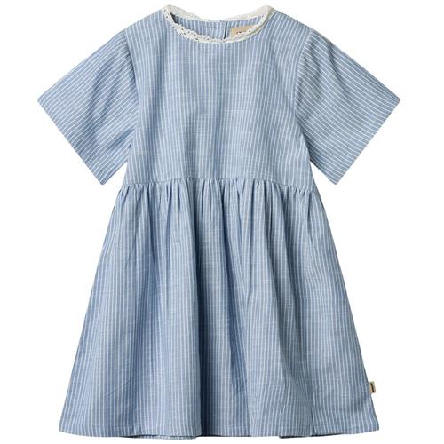 Wheat Elma Kjole Blue Stripe 110 cm  Blå  110 cm  kvinde