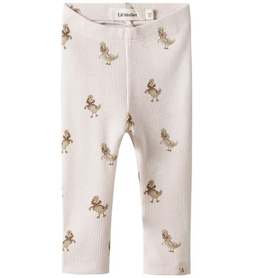 Lil' Atelier Leggings - Rib - NbfLavo - Almost Mauve/Goose