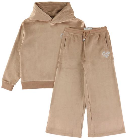 Calvin Klein Sæt - Hættetrøje/Bukser - Fløjl - Woodsmoke