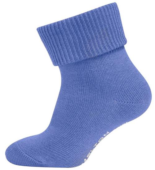 Melton Skridsikre Strømper - Støvet Blå