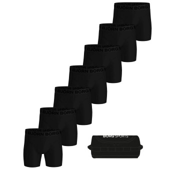 Björn Borg 7P Sports Lightweight Boxer Trunks Sort polyester Medium Herre