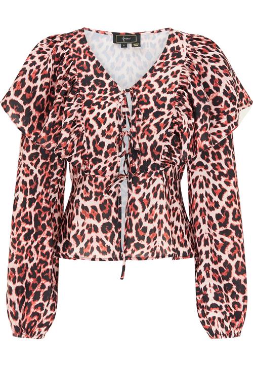 faina Bluse  beige / rustrød / sort