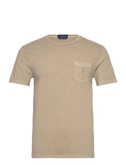 Custom Slim Mineral-Dyed Pocket T-Shirt Polo Ralph Lauren Beige
