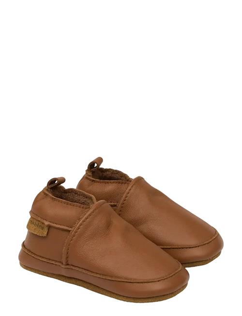 Leather Slipper - Solid Mikk-line Brown