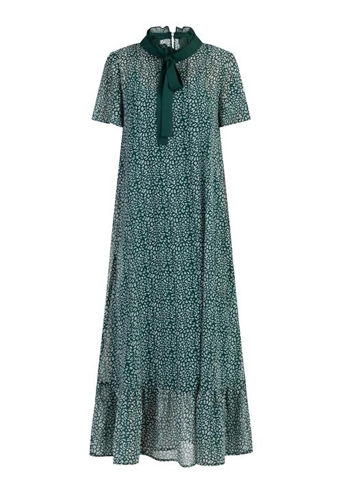 faina Kjole  smaragd / offwhite