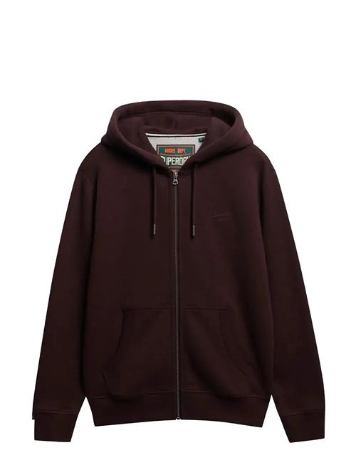 Essential Logo Zip Hoodie Hb Superdry Burgundy
