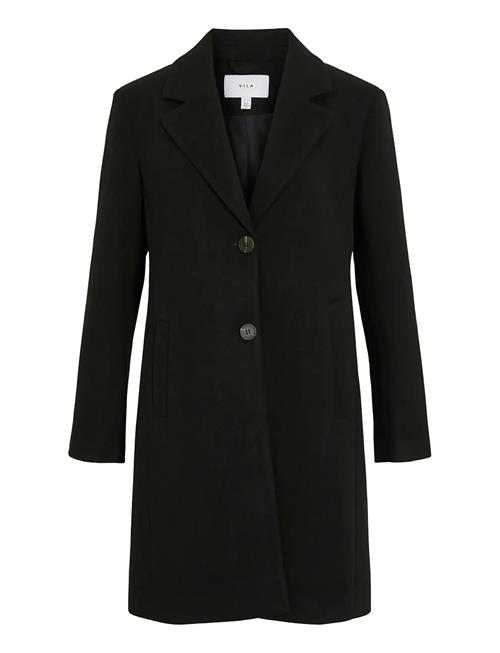 Viclaudia Button Coat - Noos Vila Black
