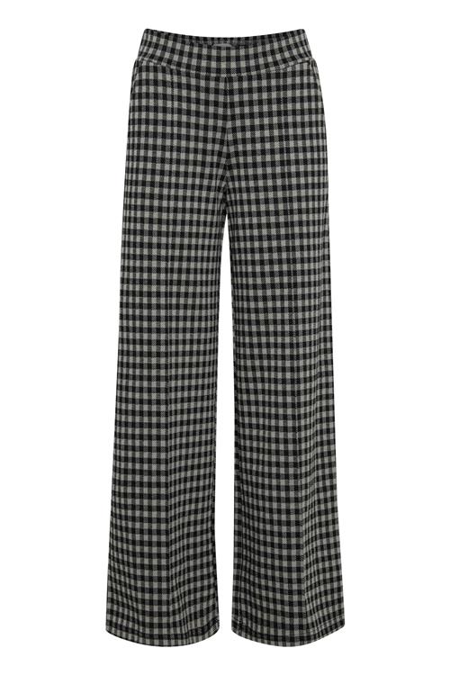 ICHI Bukser med fals 'Kate'  grå / sort