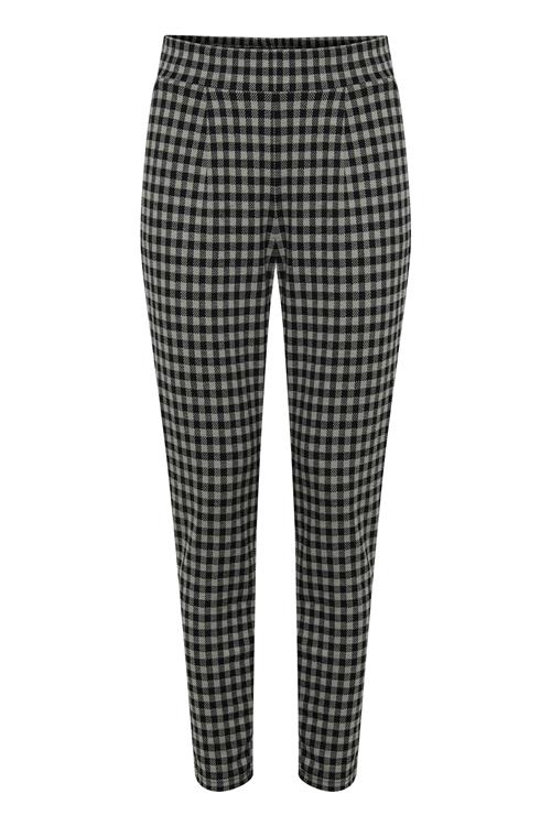 ICHI Bukser 'KATE CHECKY PA2'  grå / sort