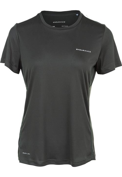 ENDURANCE Funktionsbluse 'Milly'  mørkegrøn / hvid