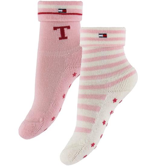 Tommy Hilfiger Strømper - 2-pak - Rosa/Hvid