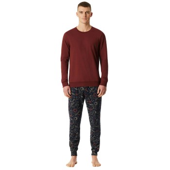 Schiesser Family Long Pyjamas Cuffs Rød bomuld Medium Herre