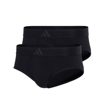 adidas 2P Active Flex Cotton 3 Stripes Brief Sort bomuld Medium Herre
