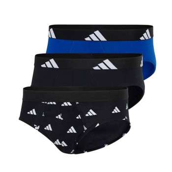 adidas 3P Active Flex Cotton Brief Sort/Blå bomuld Large Herre