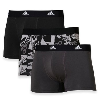 adidas 3P Active Flex Cotton Trunk Sort/Grå bomuld Large Herre
