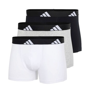 adidas 3P Active Flex Cotton Trunk Hvid/Grå bomuld Small Herre