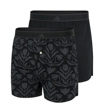 adidas 2P Active Woven Boxer Sort/Grå bomuld Small Herre