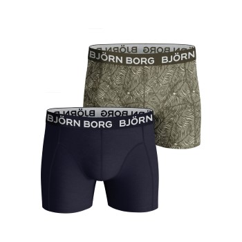 Björn Borg 2P Cotton Stretch Shorts 2112 Grøn bomuld Small Herre
