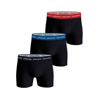 Björn Borg 3P Essential Shorts Sort/Blå bomuld Medium Herre