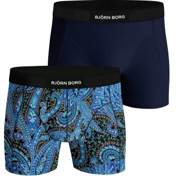 Björn Borg 2P Premium Cotton Stretch Boxer Blå bomuld Medium Herre