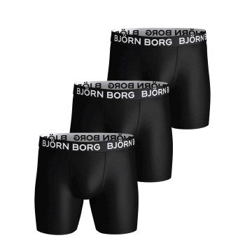 Björn Borg 3P Sports Microfiber Boxers Sort polyester Medium Herre