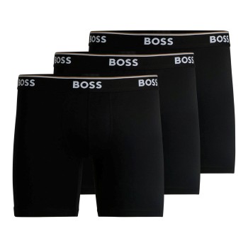 BOSS 3P Power Boxer Brief Long Sort bomuld Medium Herre
