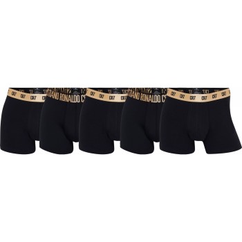 CR7 Cristiano Ronaldo 5P Organic Cotton Trunks Sort/Guld bomuld Large Herre