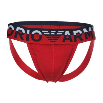 Emporio Armani Armani Cotton Jockstrap Sort/Rød bomuld Medium Herre
