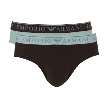 Emporio Armani Armani Endurance Briefs 2P Sort/Blå bomuld Small Herre