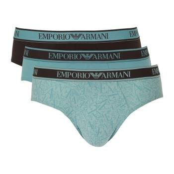 Emporio Armani Armani Logo Brief With Core Logo 3P Sort/Blå bomuld Small Herre