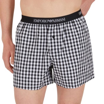 Emporio Armani Armani Woven Boxer Hvid/Sort bomuld Small Herre
