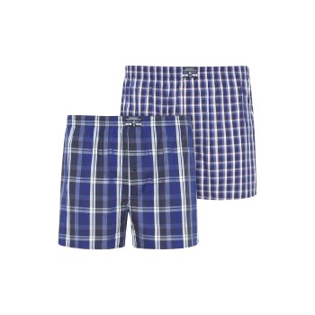 Jockey 2P Woven Boxer Shorts 3XL-6XL Marine Ternet bomuld 5XL Herre