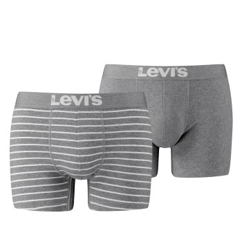 Levis 2P Base Stripe Boxer Grå bomuld Small Herre