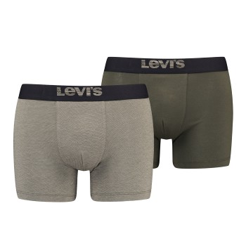 Levis 2P Men Optical Illussion Boxer Brief Khaki bomuld Small Herre