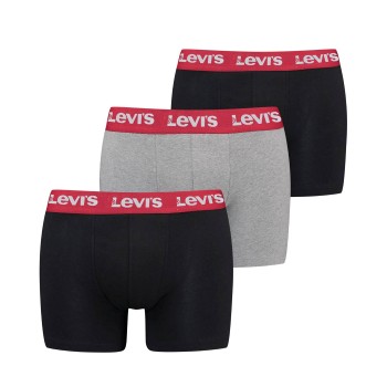 Levis 3P Repeat Logo Boxer Brief Multi Flerfarvet-2 bomuld Large Herre